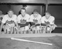 Joe Gordon Ken Keltner Dale Mitchel and Lou Boudreau Sept 30 1948.jpg