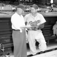 Dodgers Manager Burt Shoten and Mickey Own.jpg