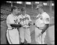 Tommy Holmes, Danny Litwhiler, and Mort Cooper exchanging cigars.jpg
