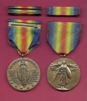 World War I Victory Medal with ribbon (front and rear).JPG