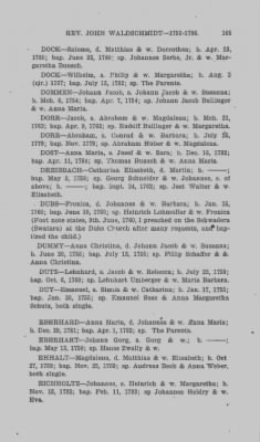 Volume VI > Baptismal and Marriage Records. Rev. John Waldschmidt, Cocalico, Moden Krick, Weisseichen Land and Seltenreich. Gemeinde. Lancaster County, Penna. 1752-1786.