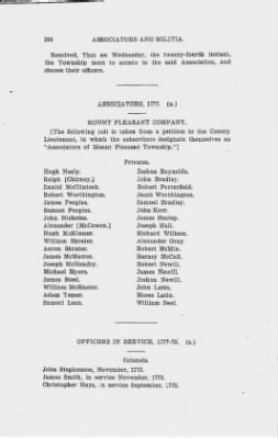 Thumbnail for Volume II > Muster Rolls Relating to the Associators and Militia of the County of Westmoreland.