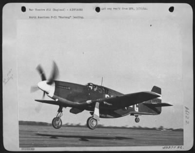 North American > North American P-51 "Mustang" landing.