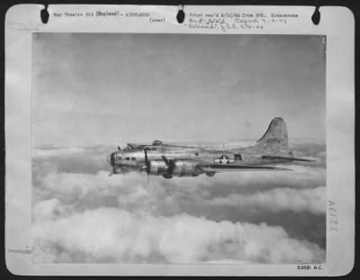 Boeing > "Five Grand" the 5,000th Boeing B-17 Flyng ofrtress produced by men and women of Boeing Aircraft in Seattle, Wash., is prepared for combat over occupied Europe. Inscribed on its fuselage are thousands of names of workers at the Boeing plant.