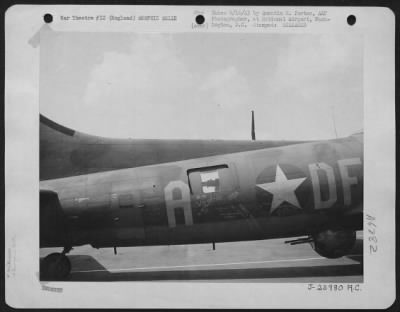 Thumbnail for General > before the famed Boeing B-17 Flying ofrtress "Memphis Belle" left the 8th Air force on its June 1943 trip home, fellow airmen and ground crewmen autographed most of its camouflaged sides.