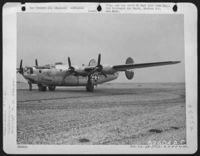 Consolidated > Repaired Consolidated B-24H 'Bi-U-Baby' Taking Off From Emergency Strip Near Lydd, England.  October 1, 1944.  (Aircraft No. 42-95619)  491St Gp 855Th Bs