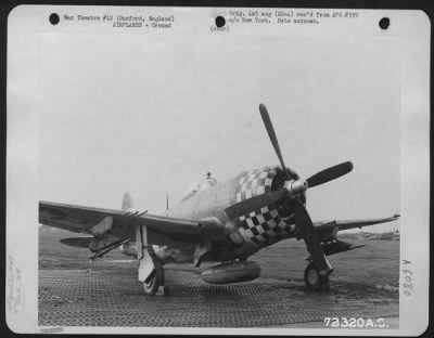Republic > Republic P-47 Of The 78Th Fighter Group With 20 Mm. Guns Mounted On The Wings.  8Th Air Force Station, F-357, Duxford, England.  24 October 1944.
