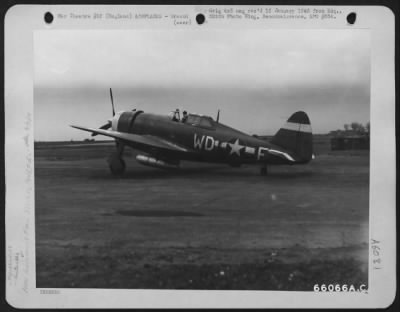 Republic > Republic P-47 'Thunderbolt' Visits The 381St Bomb Group Base At 8Th Air Force Station 167.