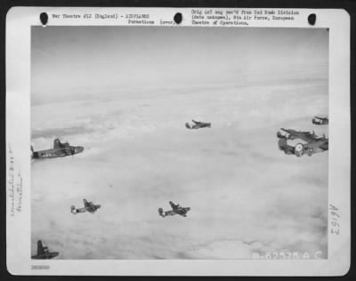 Consolidated > A Formation Of Consolidated B-24 "Liberators" Of The 2Nd Bomb Division, 8Th Air Force, Enroute To Bomb Nazi Installations Somewhere In Europe, 24 November 1944.