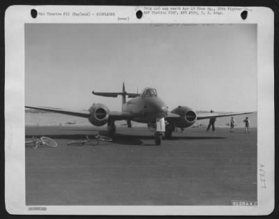 Thumbnail for British > Visiting Meteor Mk Iii, British Jet Plane, At An Airfield In England.  4 August 1945.