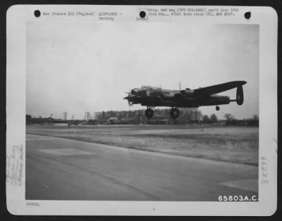 Thumbnail for British > The British Lancaster 'Fanny Ferkin Ii' Lands On The Runway At An 8Th Air Force Base In England, 3 May 1944.  401St Bomb Group.