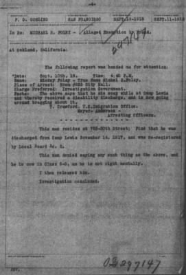 Old German Files, 1909-21 > Michael R. Foley (#8000-297147)
