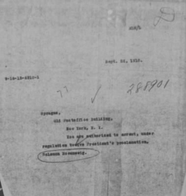 Old German Files, 1909-21 > Solomon Rofenweig (#288901)