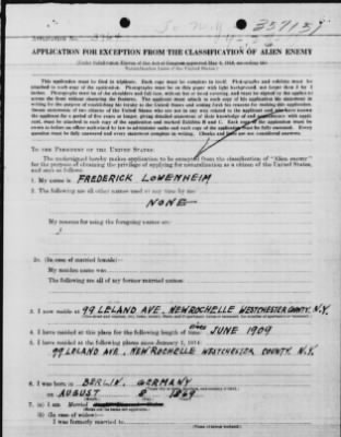 Old German Files, 1909-21 > Frederock Lowenheim (#357151)