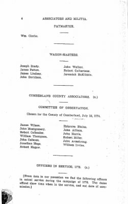 Volume VI > Muster Rolls Relating to the Associators and Militia of the County of Cumberland