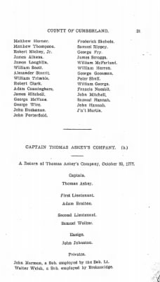 Thumbnail for Volume VI > Muster Rolls Relating to the Associators and Militia of the County of Cumberland