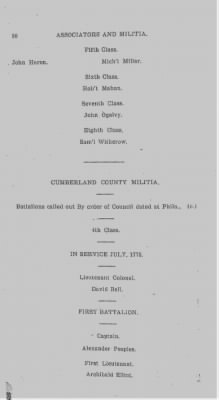 Volume VI > Muster Rolls Relating to the Associators and Militia of the County of Cumberland