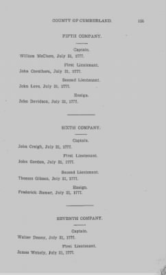 Thumbnail for Volume VI > Muster Rolls Relating to the Associators and Militia of the County of Cumberland