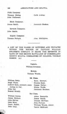 Thumbnail for Volume VI > Muster Rolls Relating to the Associators and Militia of the County of Cumberland