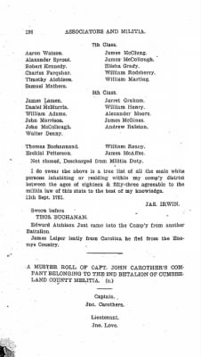 Thumbnail for Volume VI > Muster Rolls Relating to the Associators and Militia of the County of Cumberland