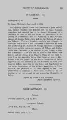 Volume VI > Muster Rolls Relating to the Associators and Militia of the County of Cumberland