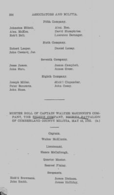 Thumbnail for Volume VI > Muster Rolls Relating to the Associators and Militia of the County of Cumberland