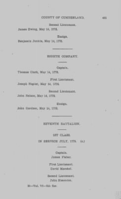 Thumbnail for Volume VI > Muster Rolls Relating to the Associators and Militia of the County of Cumberland