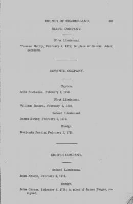 Thumbnail for Volume VI > Muster Rolls Relating to the Associators and Militia of the County of Cumberland