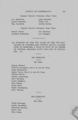 Volume VI > Muster Rolls Relating to the Associators and Militia of the County of Cumberland