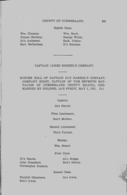 Volume VI > Muster Rolls Relating to the Associators and Militia of the County of Cumberland