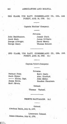 Volume VI > Muster Rolls Relating to the Associators and Militia of the County of Cumberland