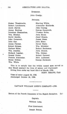 Volume VI > Muster Rolls Relating to the Associators and Militia of the County of Cumberland