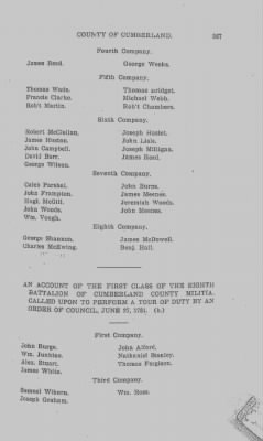 Volume VI > Muster Rolls Relating to the Associators and Militia of the County of Cumberland