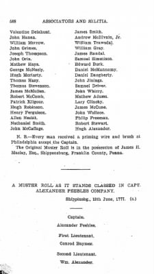 Volume VI > Muster Rolls Relating to the Associators and Militia of the County of Cumberland