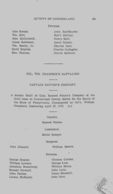 Volume VI > Muster Rolls Relating to the Associators and Militia of the County of Cumberland