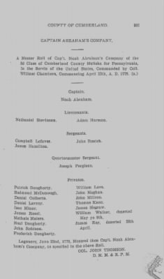 Thumbnail for Volume VI > Muster Rolls Relating to the Associators and Militia of the County of Cumberland