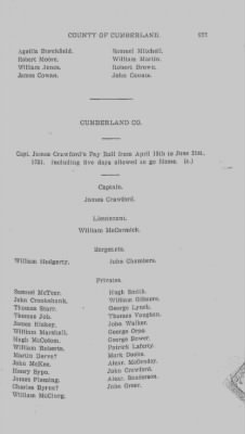 Thumbnail for Volume VI > Muster Rolls Relating to the Associators and Militia of the County of Cumberland