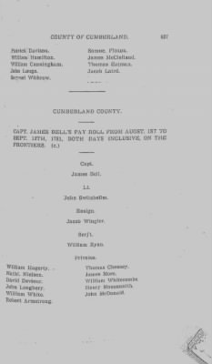 Volume VI > Muster Rolls Relating to the Associators and Militia of the County of Cumberland