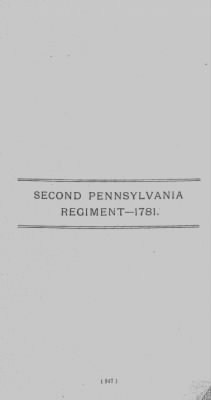 Volume II > Second Pennsylvania Regiment-1781.