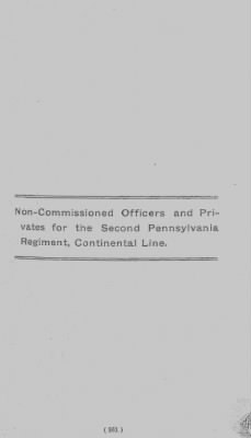 Volume II > Non-Commissioned Officers and Privates for the Second Pennsylvania Regiment, Continental Line.