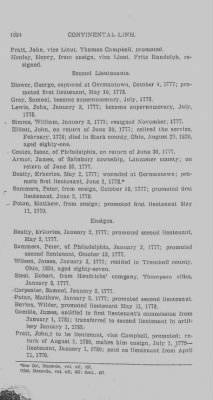 Thumbnail for Volume II > Continental Line. Fourth Pennsylvania. Jan. 1, 1777-Nov. 3, 1783. (a)