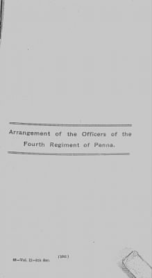 Volume II > Arrangement of the Officers of the Fourth Regiment of Penna.