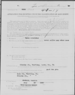 Old German Files, 1909-21 > Ignac Arezlovar (#8000-357911)