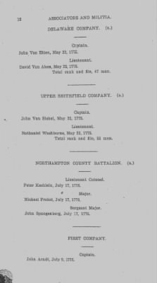 Volume VIII > Muster Rolls Relating to the Associators and Militia of the County of Northampton.