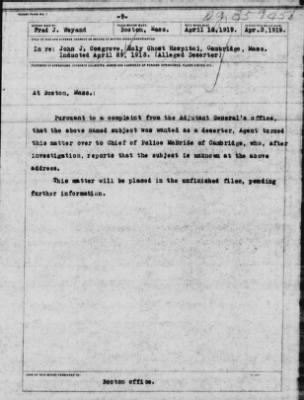 Old German Files, 1909-21 > John J. Cosgrove (#8000-359458)