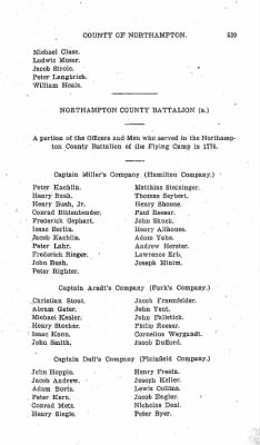 Volume VIII > Battalions Not Stated Northampton County Miltia.