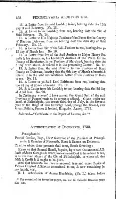 Volume I > Pennsylvania Archives 1733
