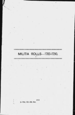 Volume III > Militia Rolls- 1783-1790.