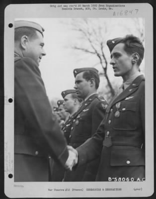 Thumbnail for Unidentified > Brig. Gen. John P. Doyle Presents An Award To A Member Of The 320Th Bomb Group During A Ceremony At An Airbase At Dijon, France.  1945.