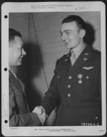 Major General Samuel E. Anderson Congratulates An Officer Of The 410Th Bomb Group After Presenting Him The Silver Star During A Ceremony At An Airbase Somewhere In France. - Page 41